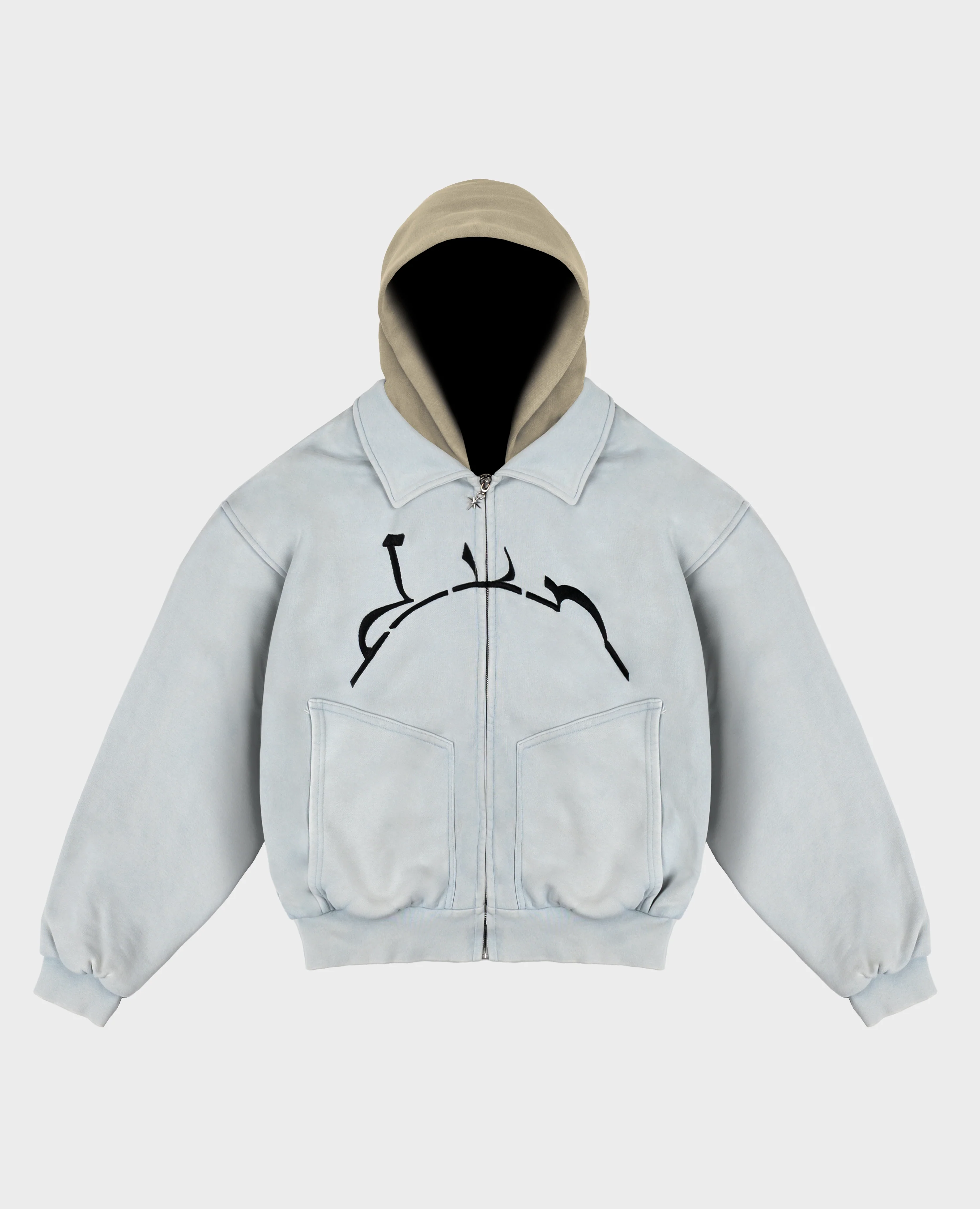 ARCHIVE-BLUE HOODED ZIP JACKET
